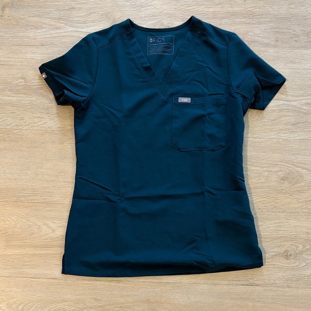 FIGS Women's Caribbean Blue Scrub Top